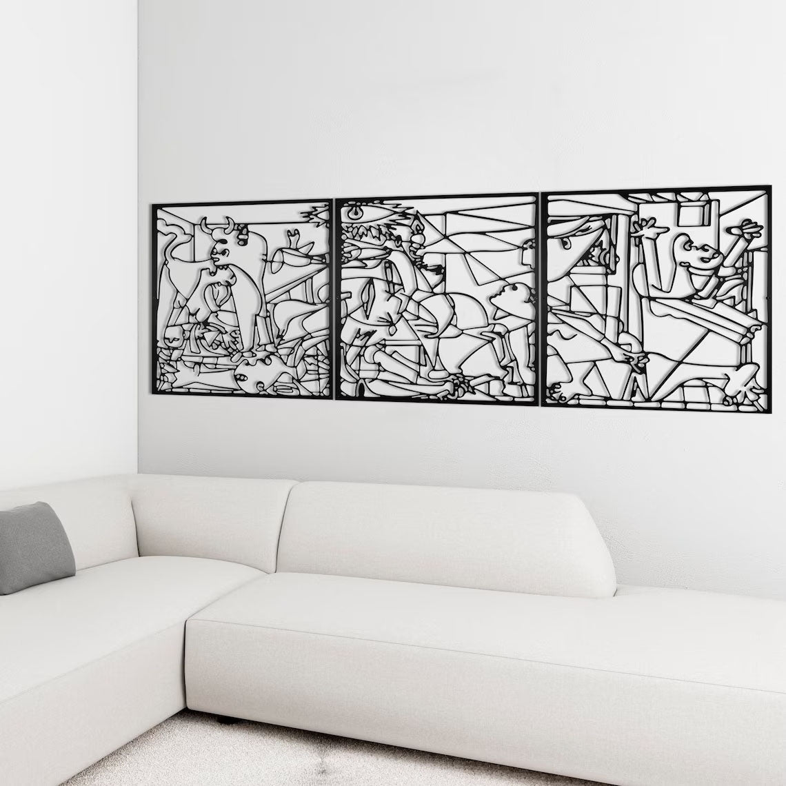 Guernica de Picasso en métal noir, grand format 159 cm, vue 4