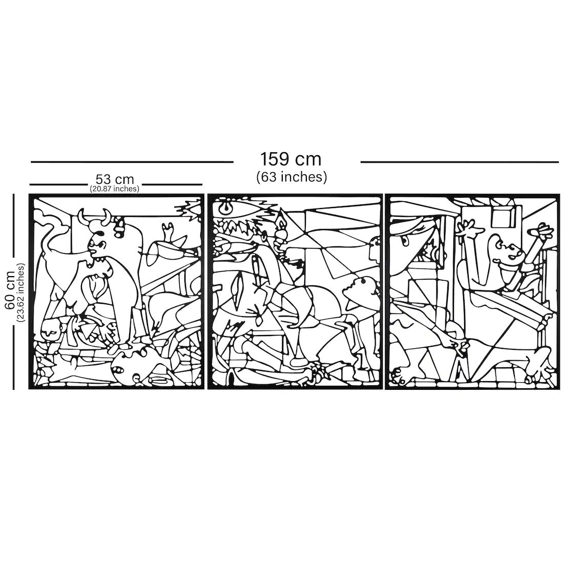 Guernica de Picasso en métal noir, grand format 159 cm, vue 5