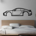 Silhouette Porsche 911 Carrera de profil en métal noir