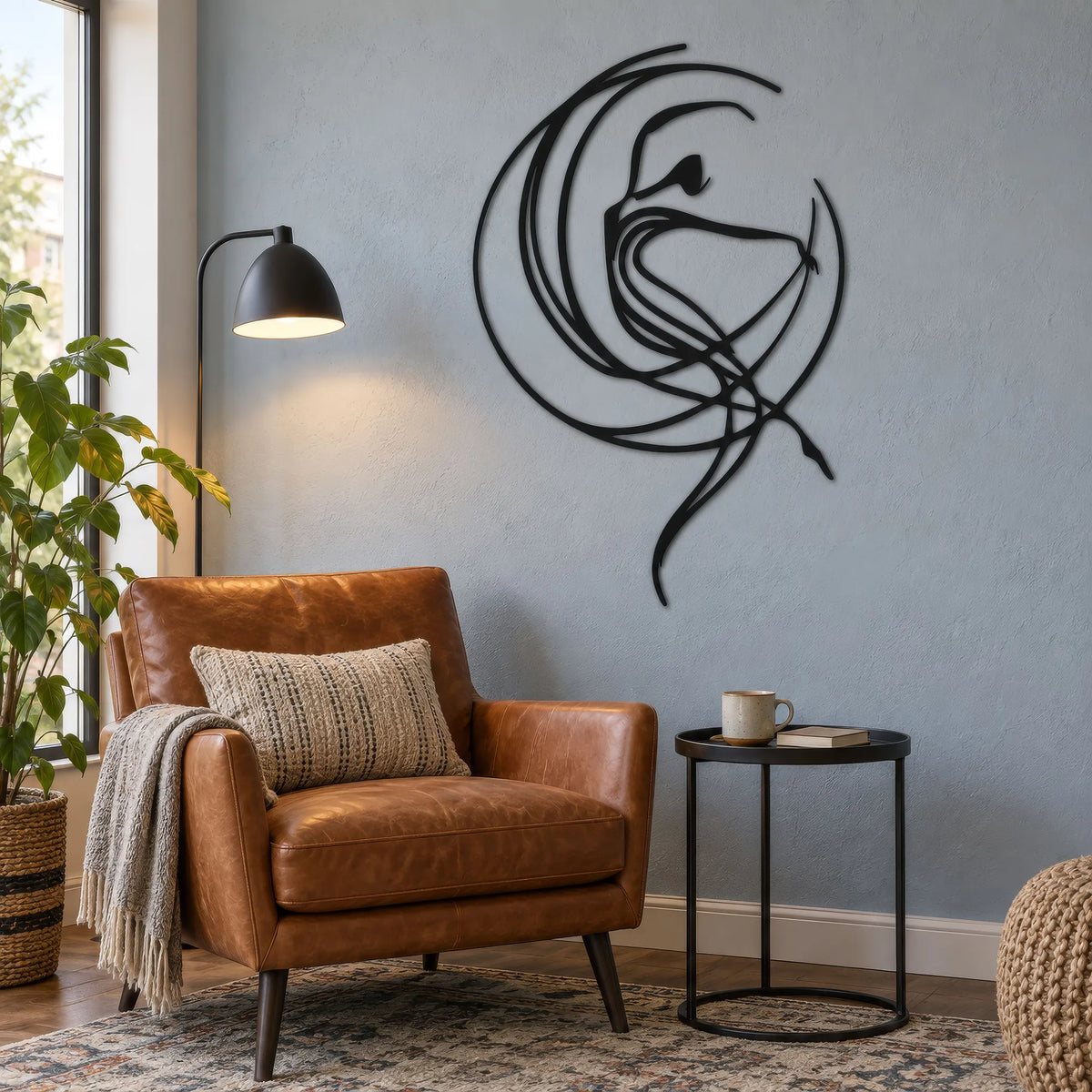 Danseuse en mouvement, décoration murale en métal noir, vue 2