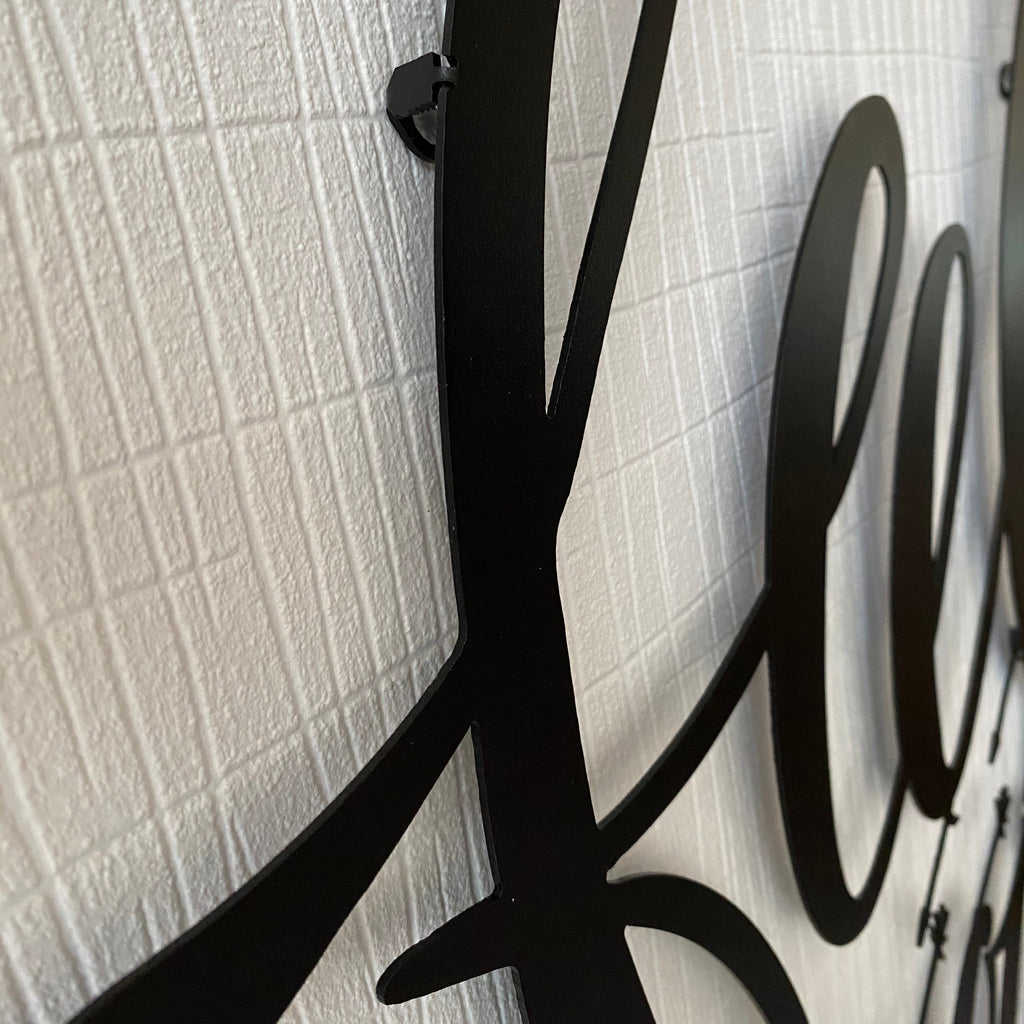 Lettrage feel good et pissenlit en métal noir, déco murale, vue 5