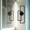 Déco murale géométrique rectangles et cercle en métal noir