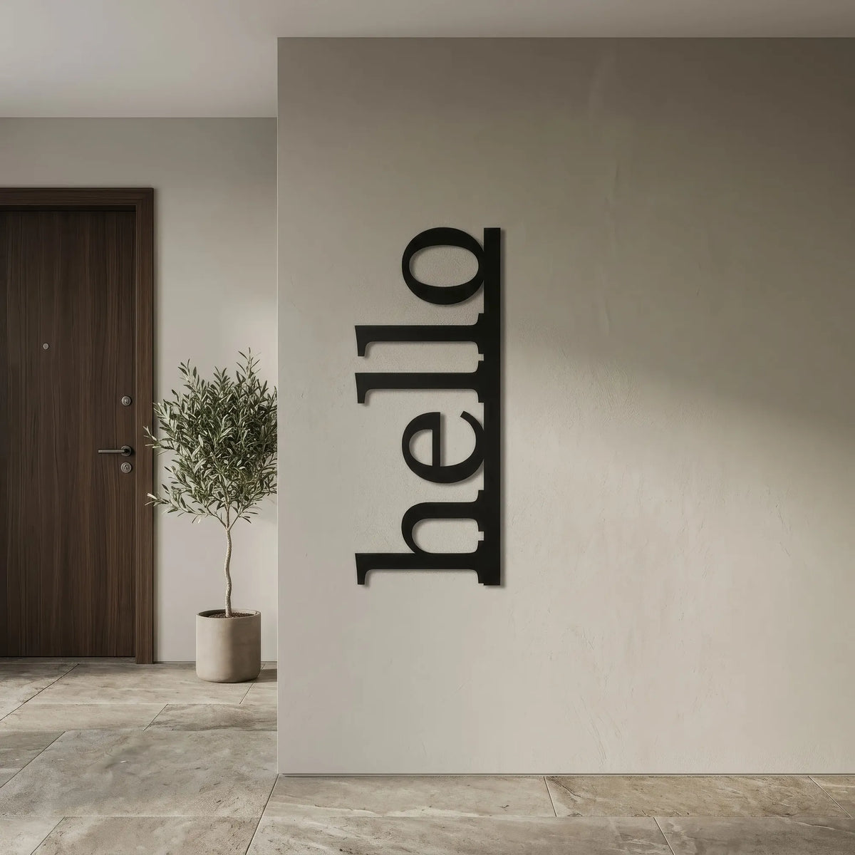 Mot hello en lettres de métal noir, déco murale, vue 5
