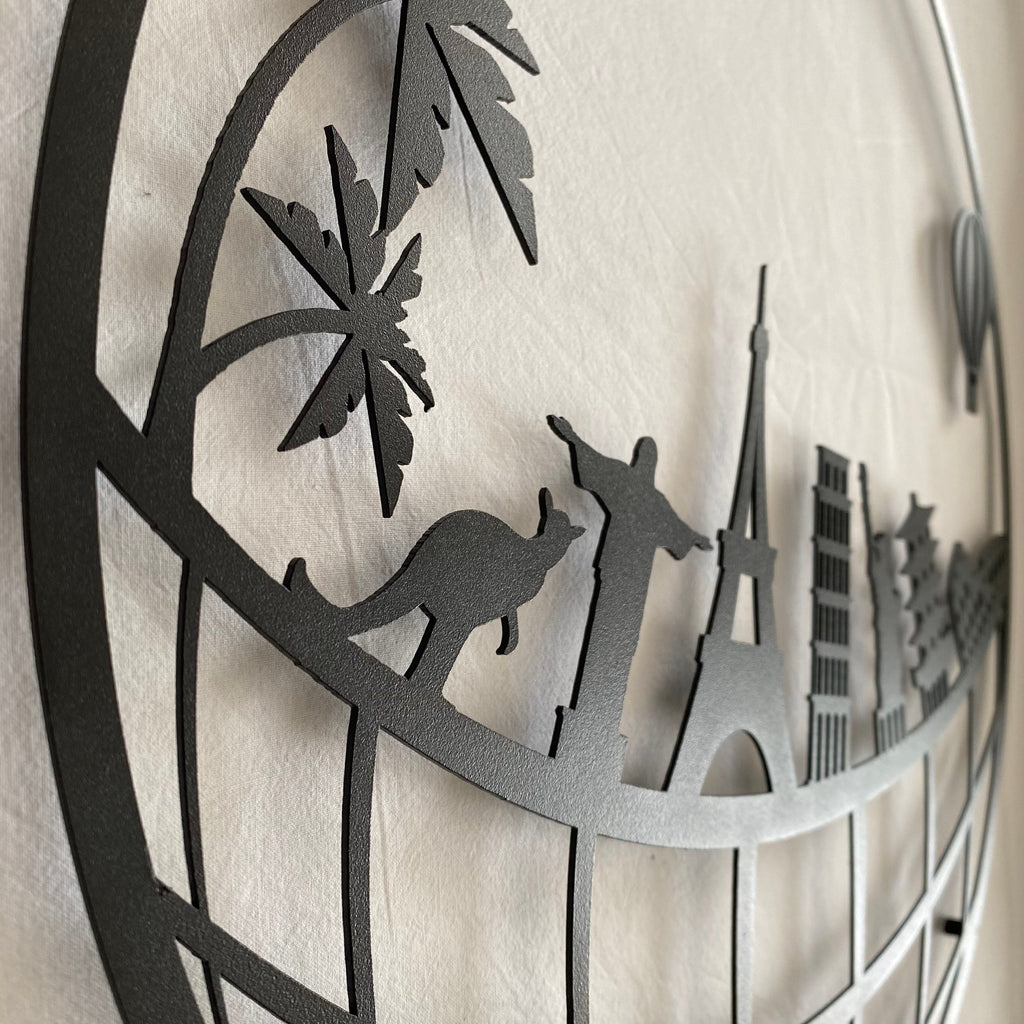 Monuments du monde dans un cercle en métal noir, 45 cm, vue 4