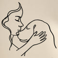 Femme embrassant son chien en métal noir, déco murale