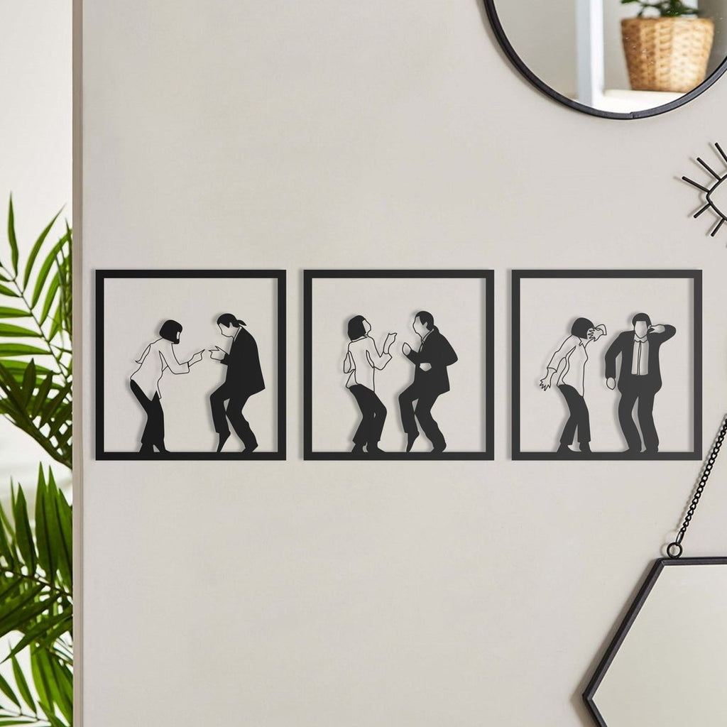 Triptyque Pulp Fiction, la scène de danse en métal noir, vue 3