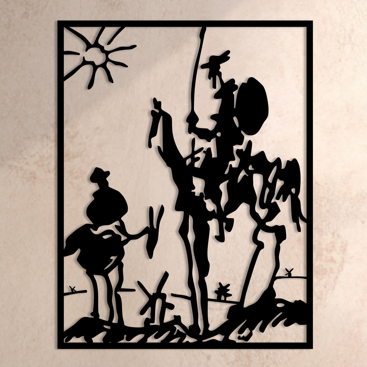 Décoration murale Picasso Don Quichotte en métal noir