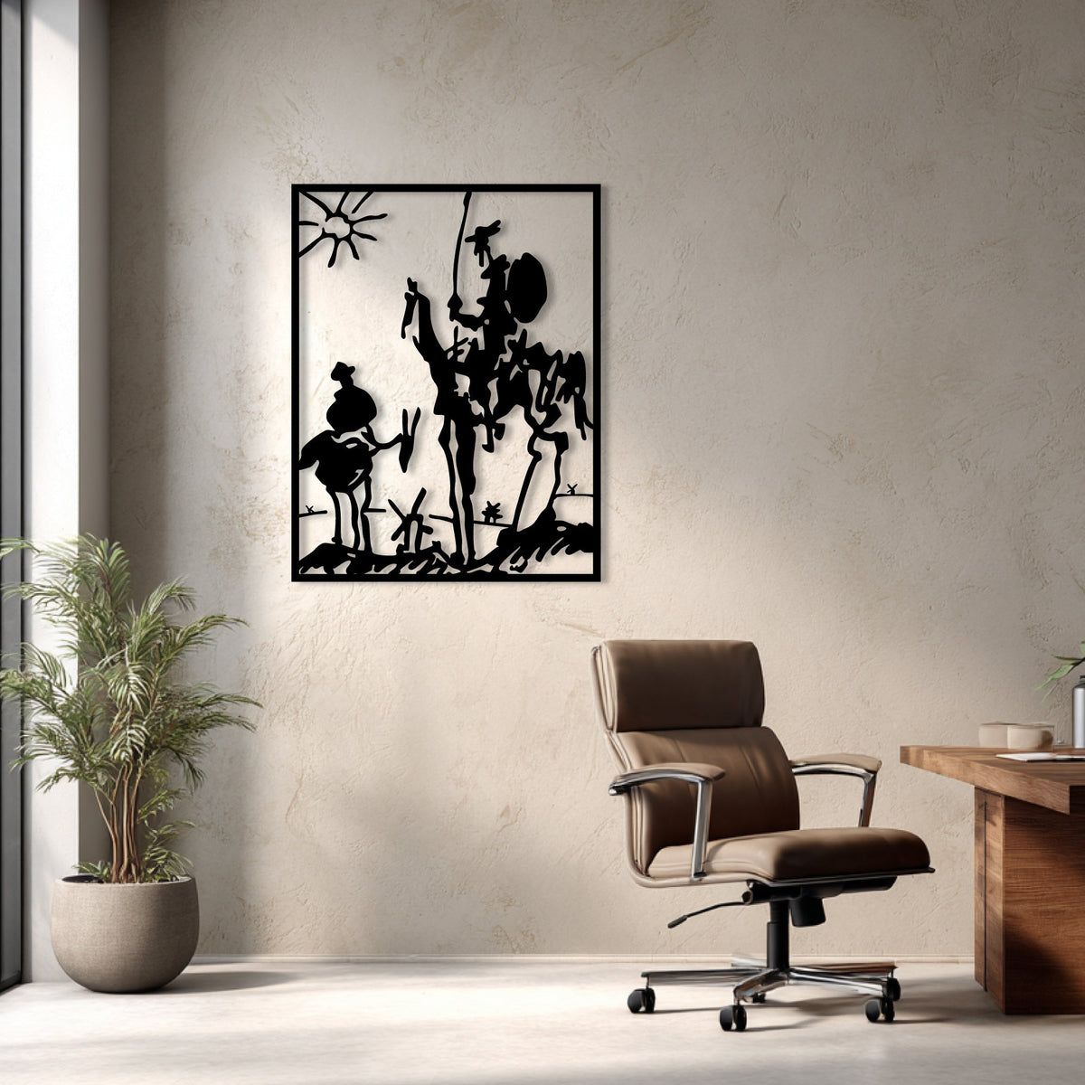 Décoration murale Picasso Don Quichotte en métal noir, vue 4