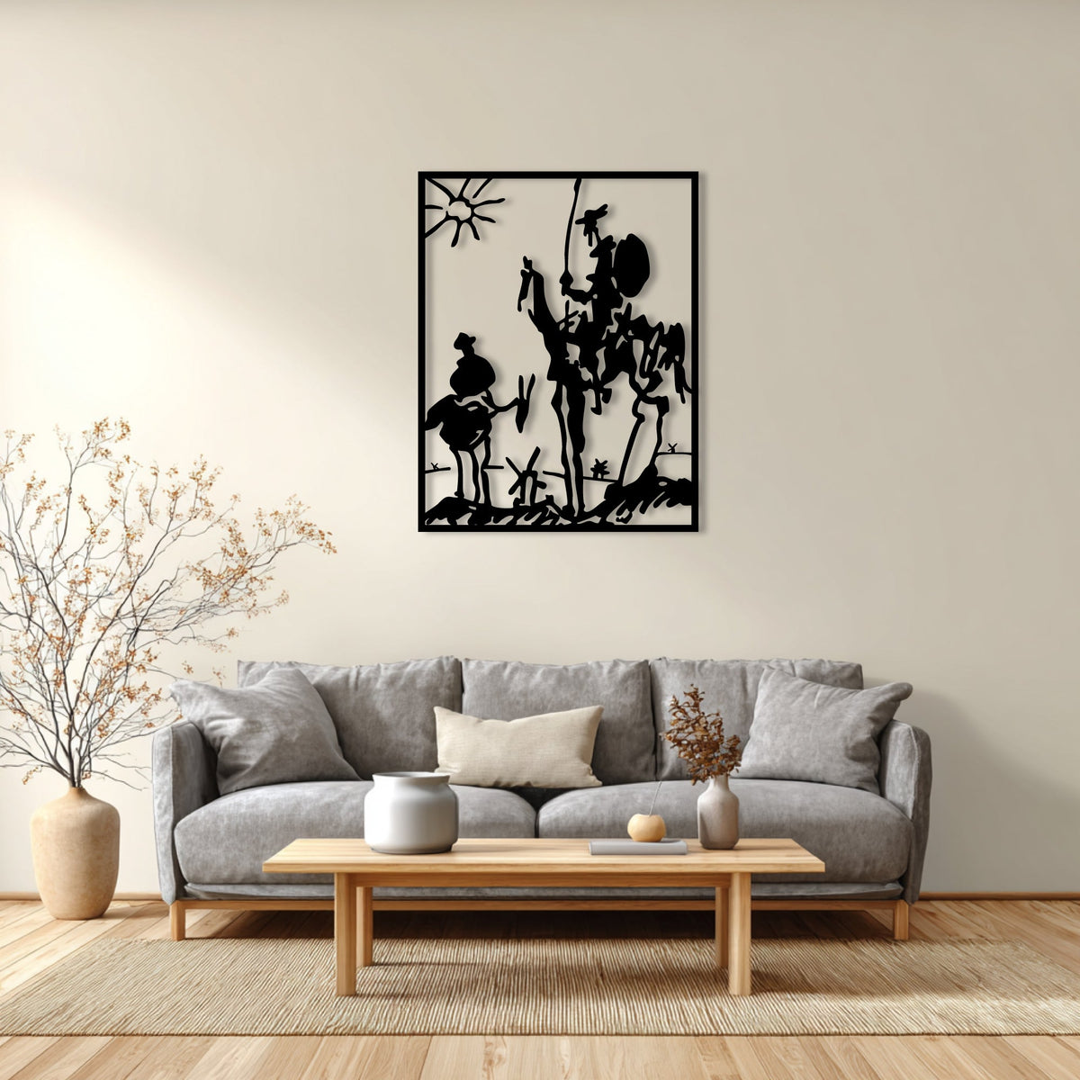 Décoration murale Picasso Don Quichotte en métal noir, vue 2