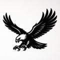 Aigle aux ailes déployées en métal noir, déco murale