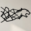 Panthère géométrique en métal noir, déco murale 96 cm