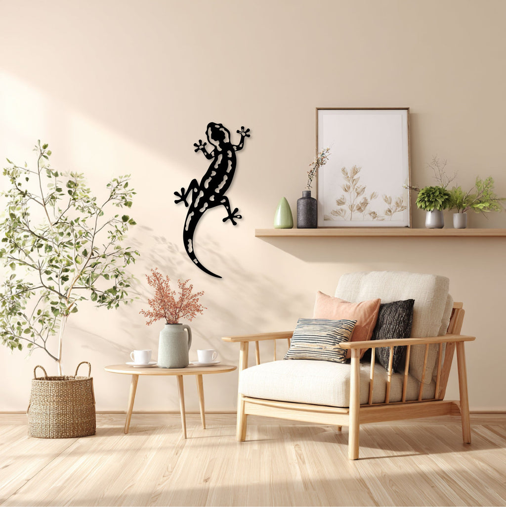 Salamandre tachetée en métal noir, déco murale animal, vue 3